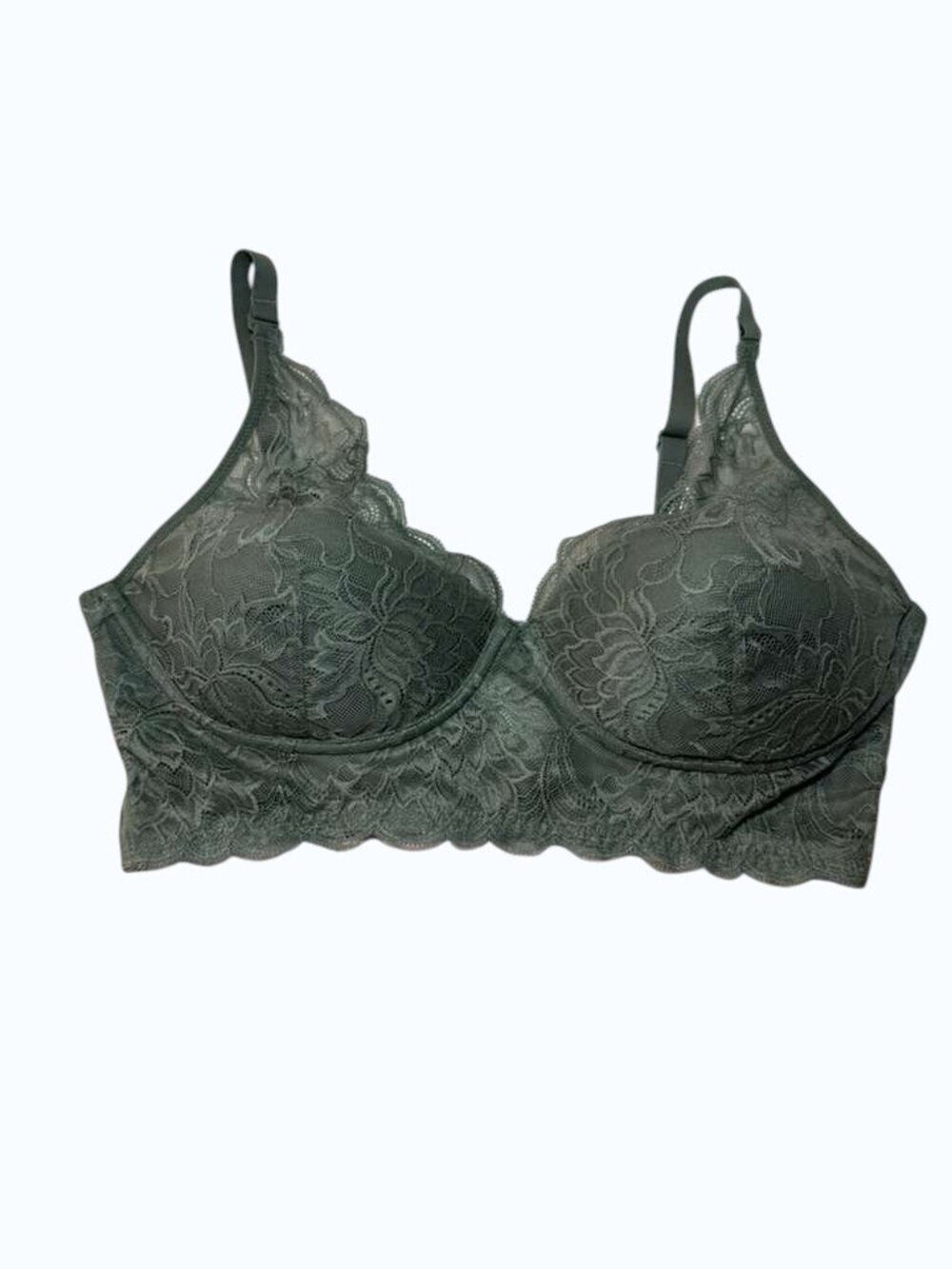 Maidenform Lace Bra Women’s 36C Green Underwire Push Up Bralette.